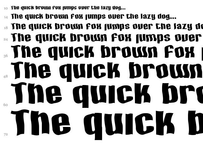SF Hallucination font waterfall